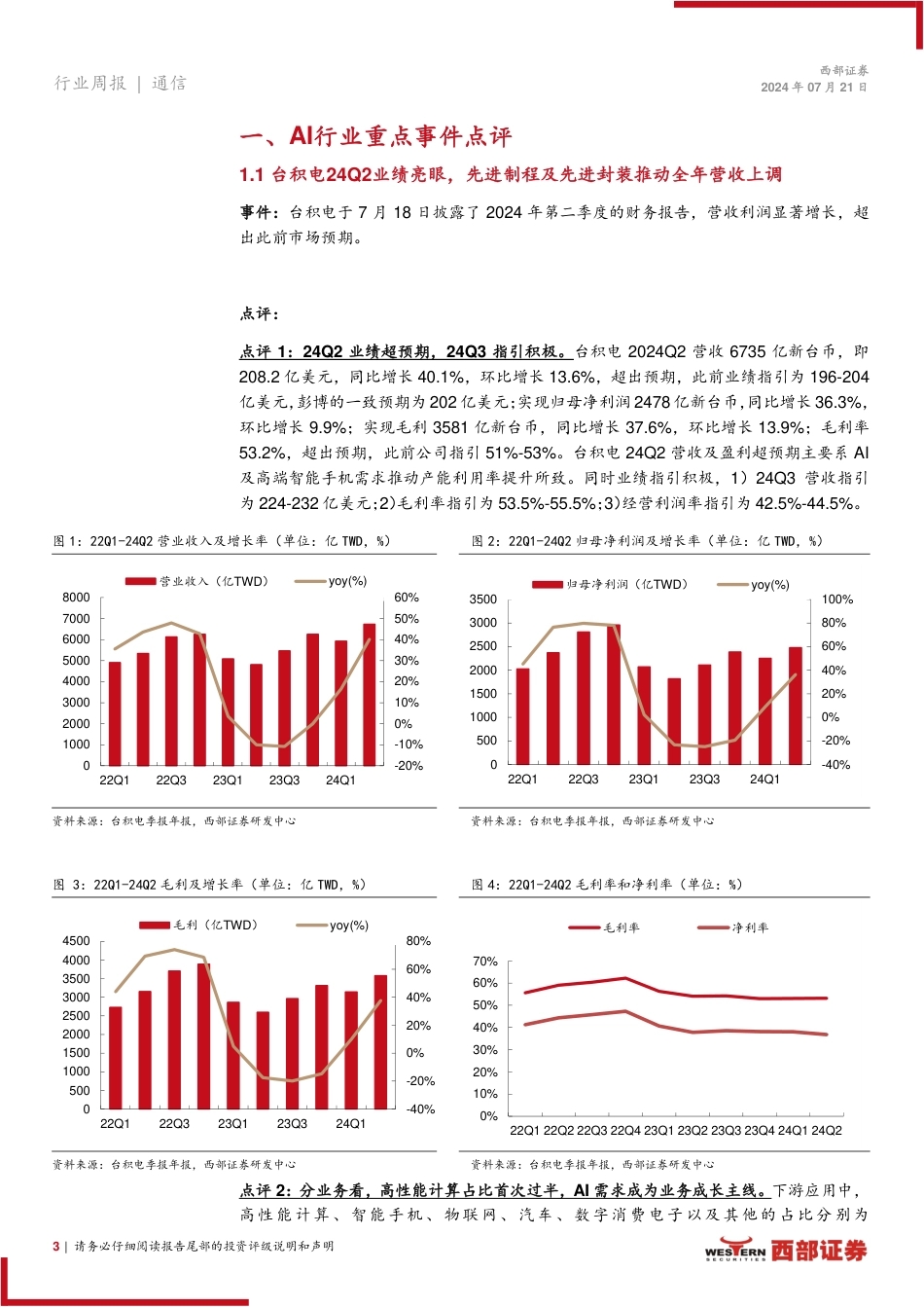 AI行业跟踪31期：台积电24Q2业绩亮眼，OpenAI推出GPT_4o+mini-240721-西部证券-12页_第3页