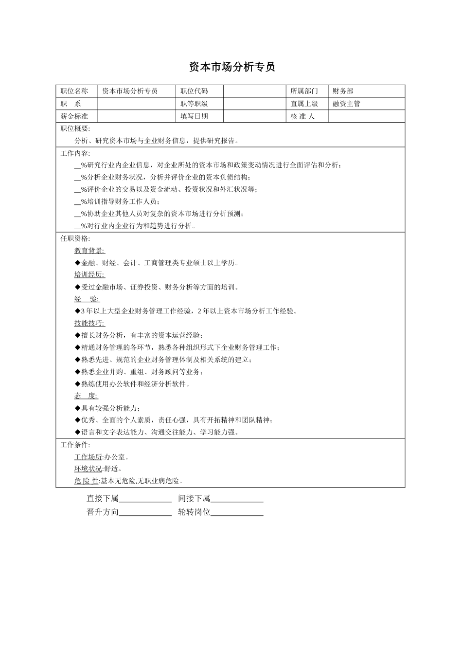 资本市场分析专员_第1页