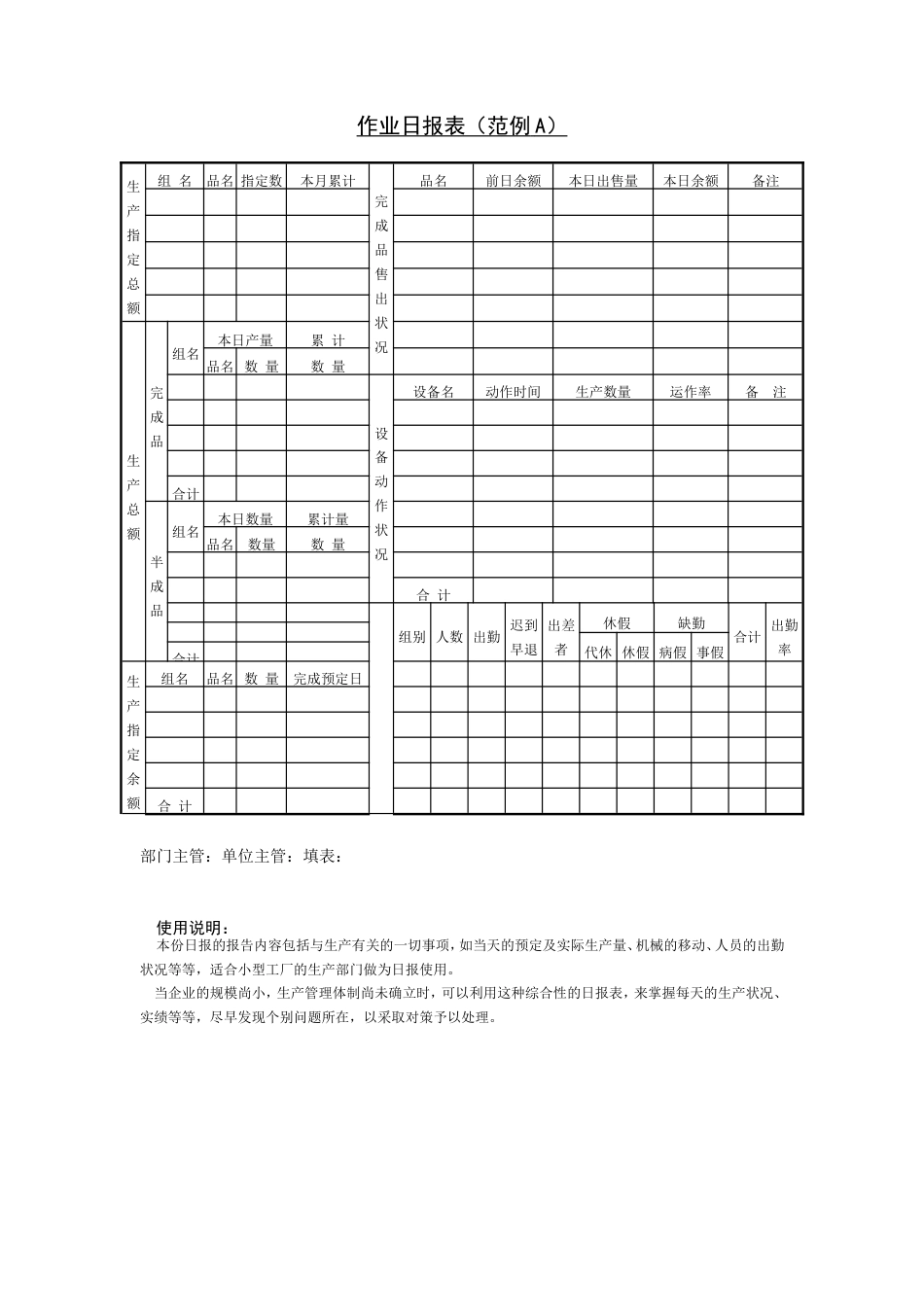 作业日报表（范例A）_第1页