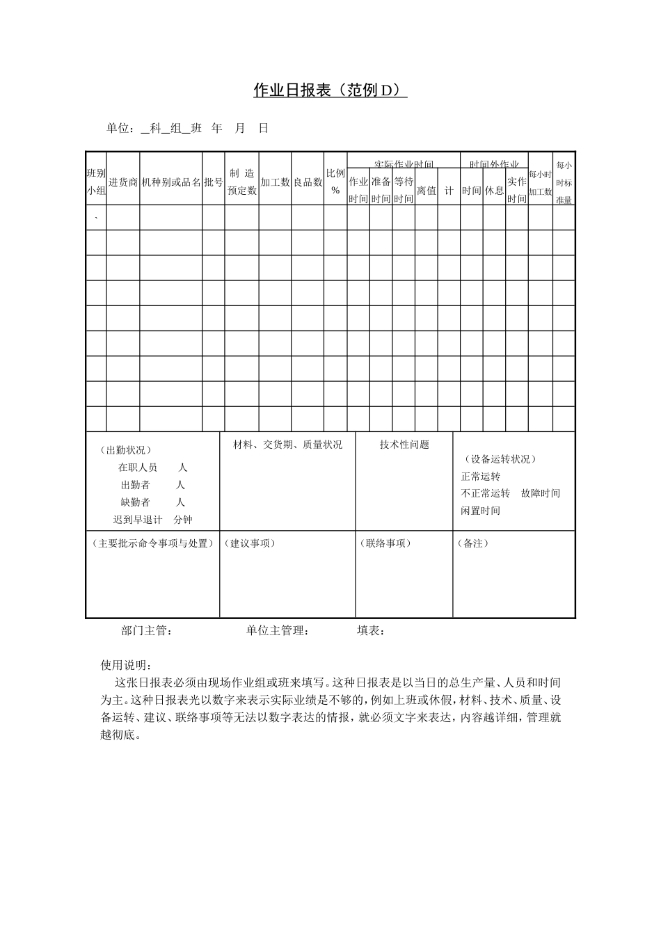 作业日报表（范例D）_第1页