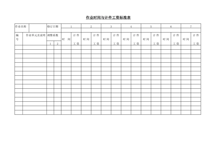 作业时间与计件工资标准表_第1页