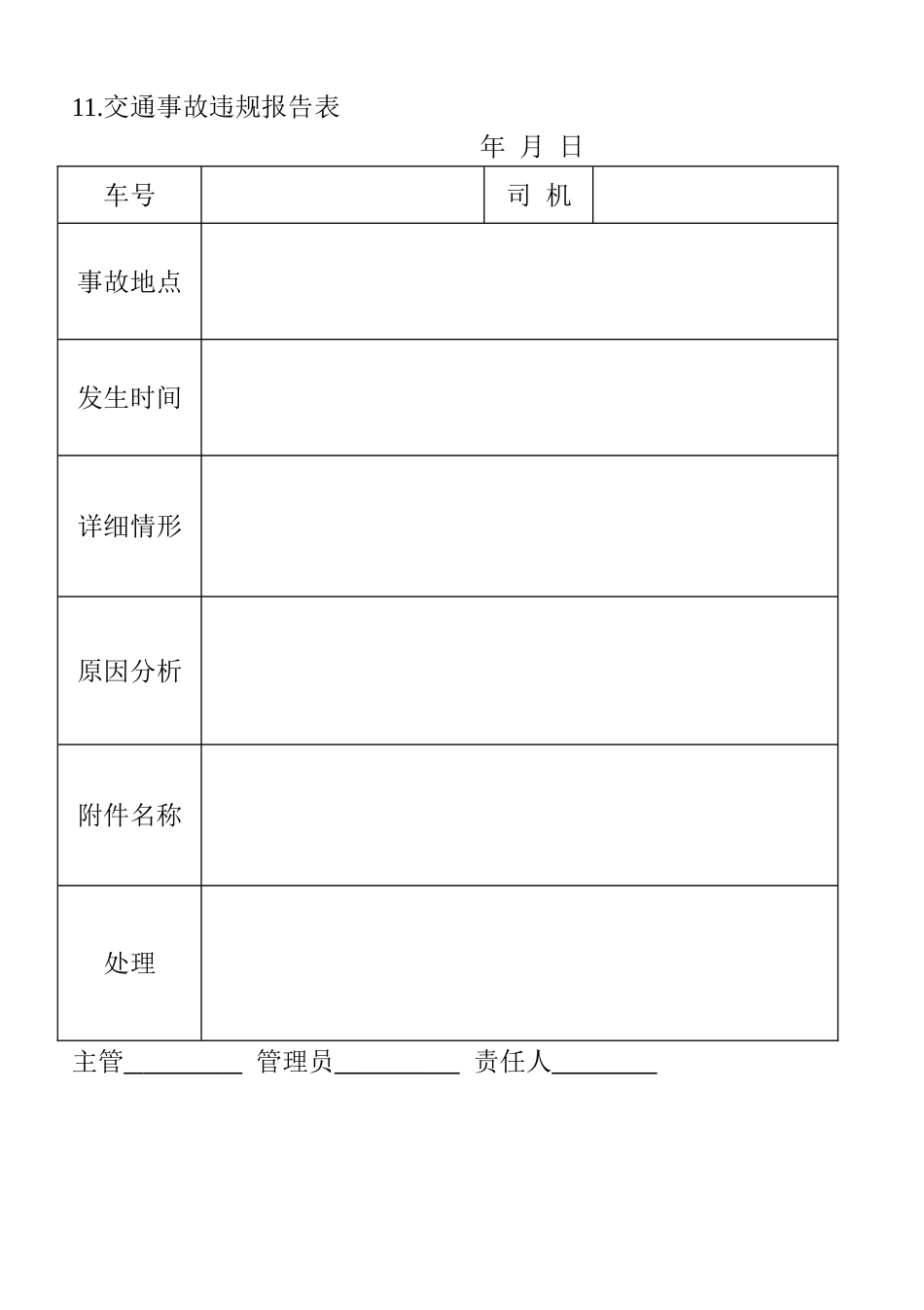 11.交通事故违规报告表_第1页