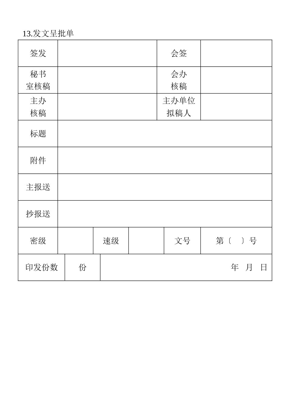 13.发文呈批单_第1页