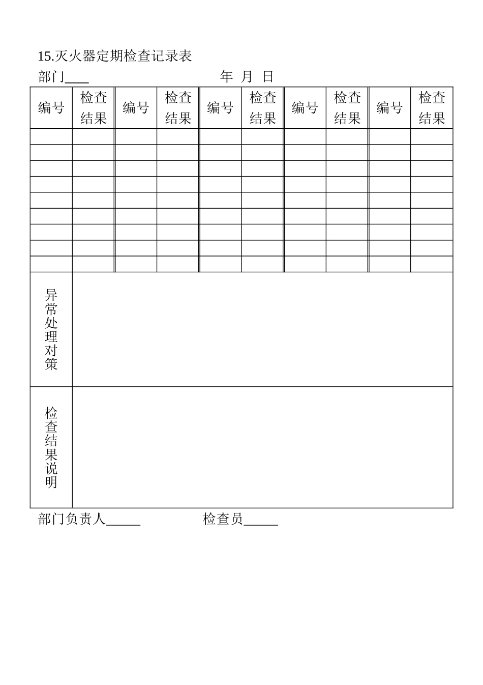 15.灭火器定期检查记录表_第1页