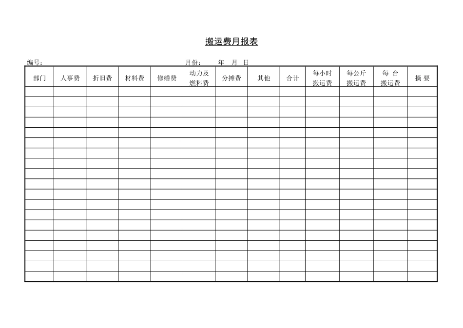 搬运费月报表_第1页