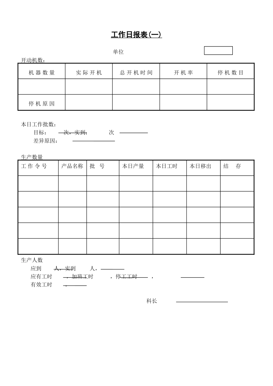 工作日报表〈一〉_第1页