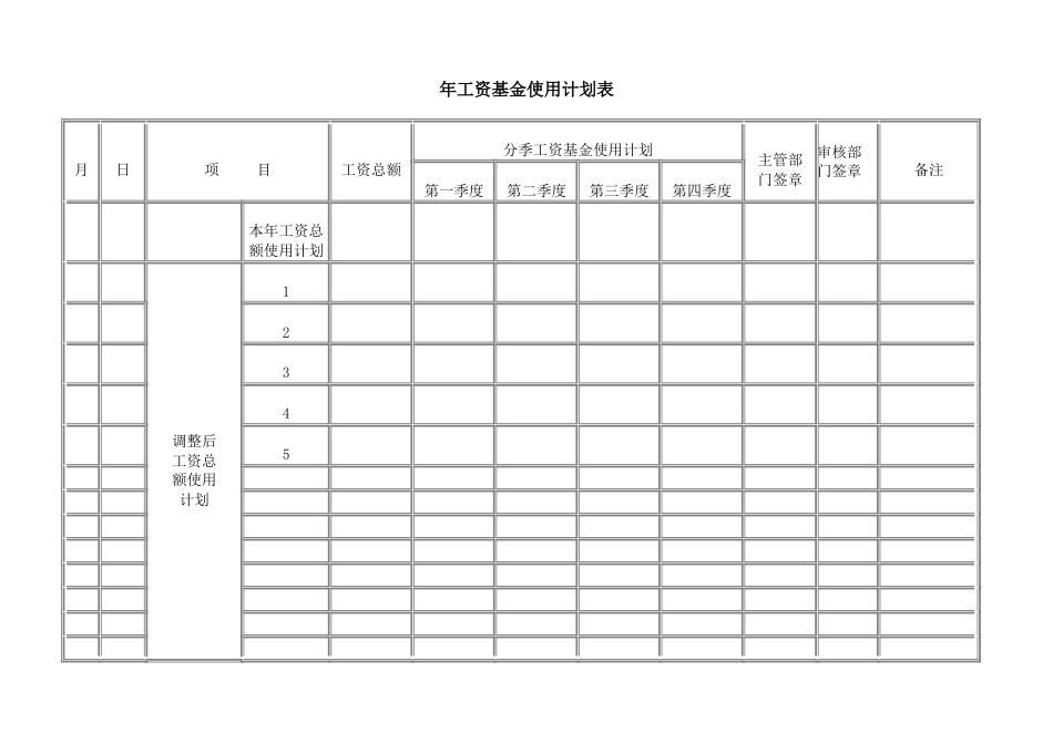 年工资基金使用计划表_第1页