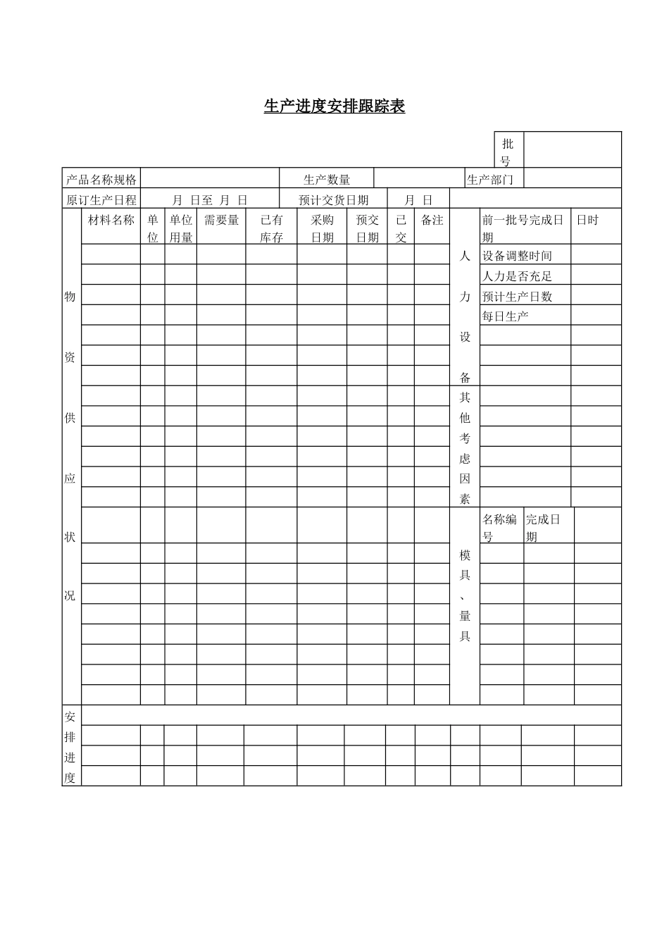 生产进度安排跟踪表_第1页