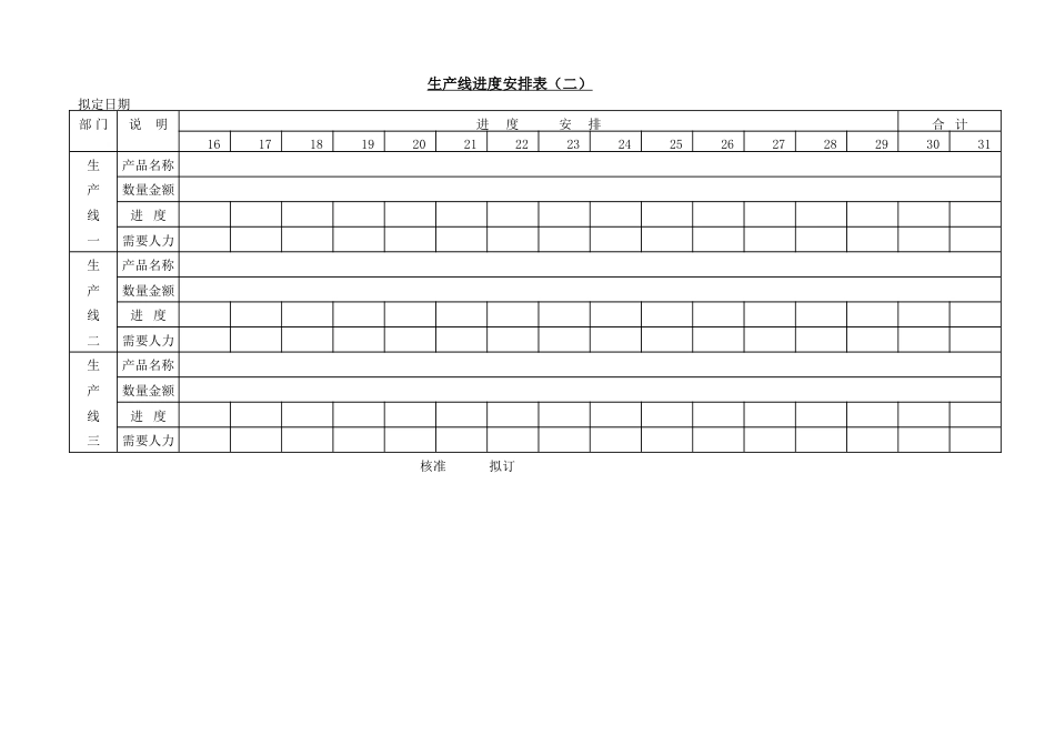 生产线进度安排表（二）_第1页