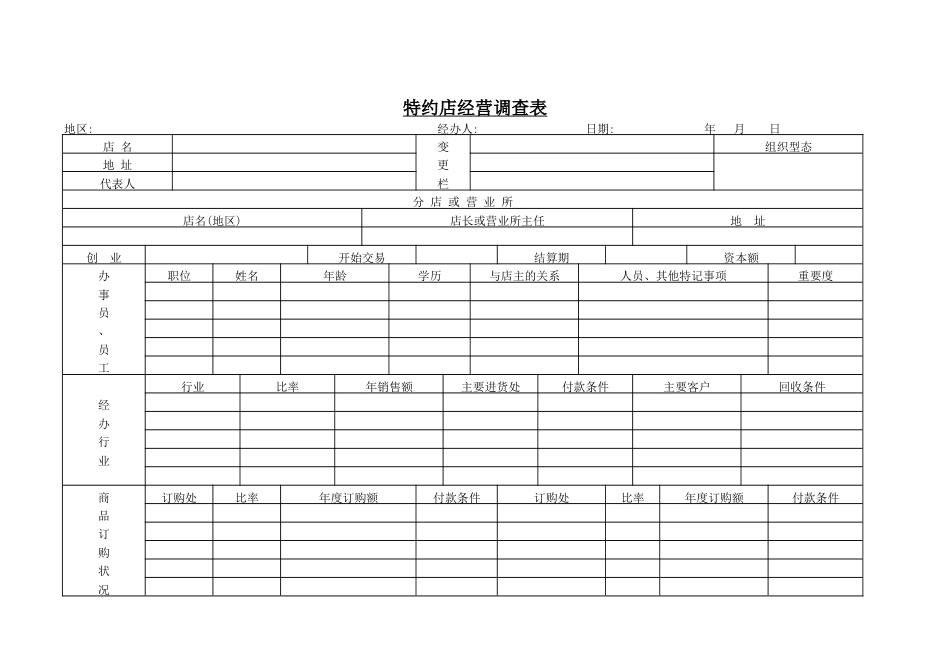 特约店经营调查表_第1页