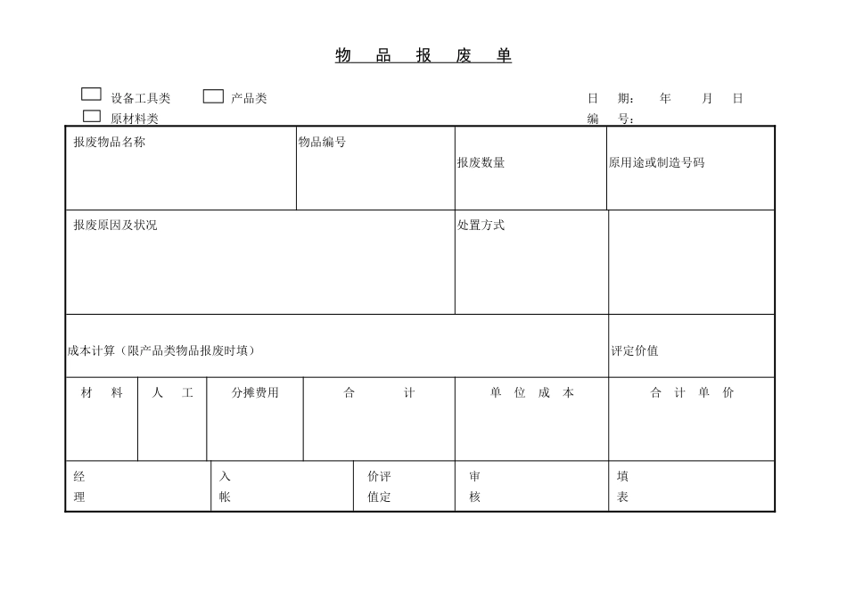 物品报料单_第1页