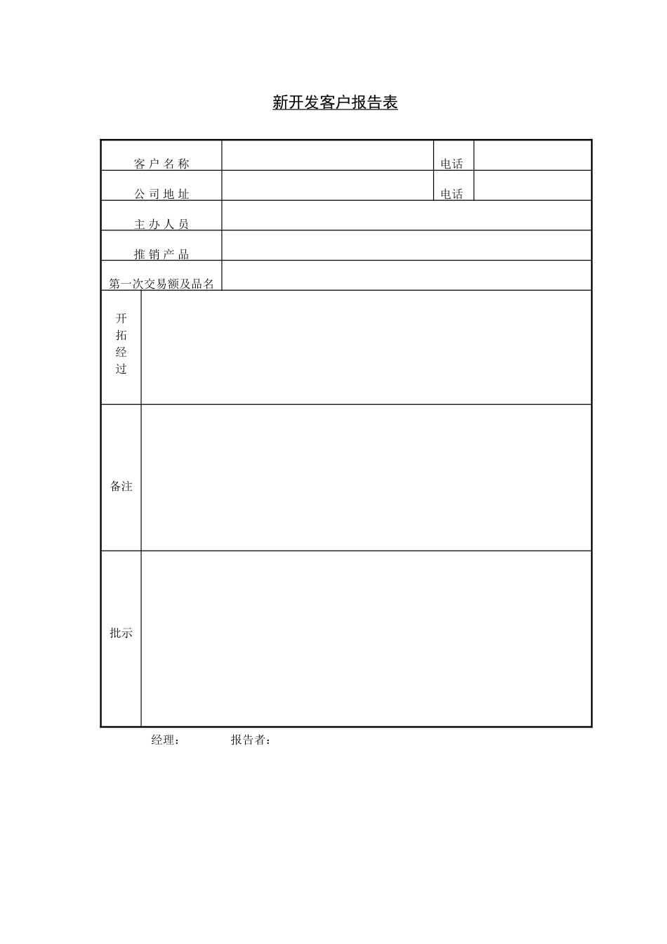 新开发客户报告表_第1页