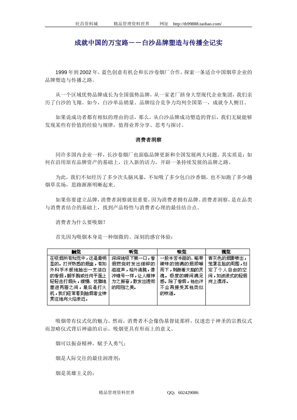 成就中国的万宝路－－白沙品牌塑造与传播全记实 (自动保存的)_第1页