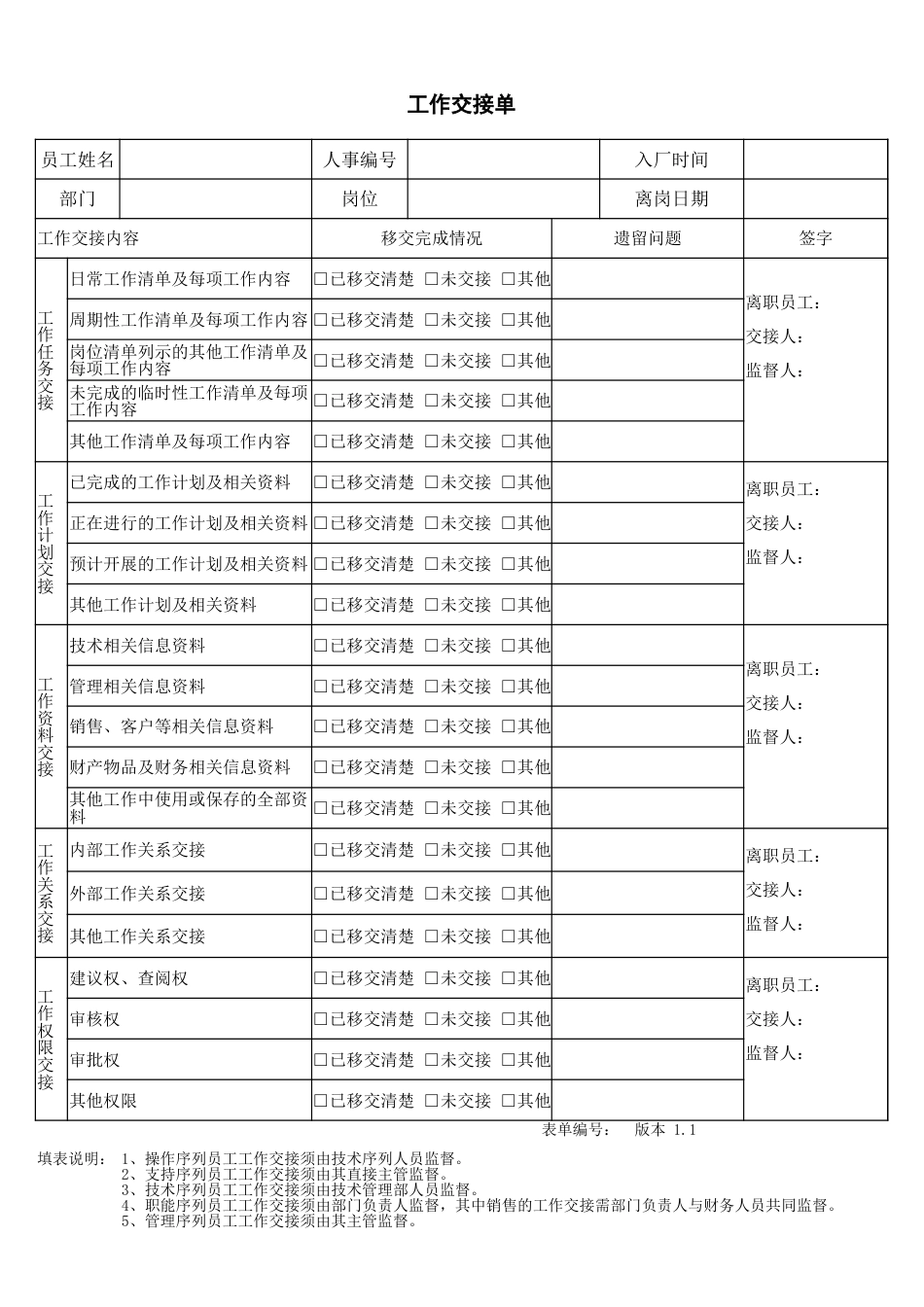 工作交接单_第1页