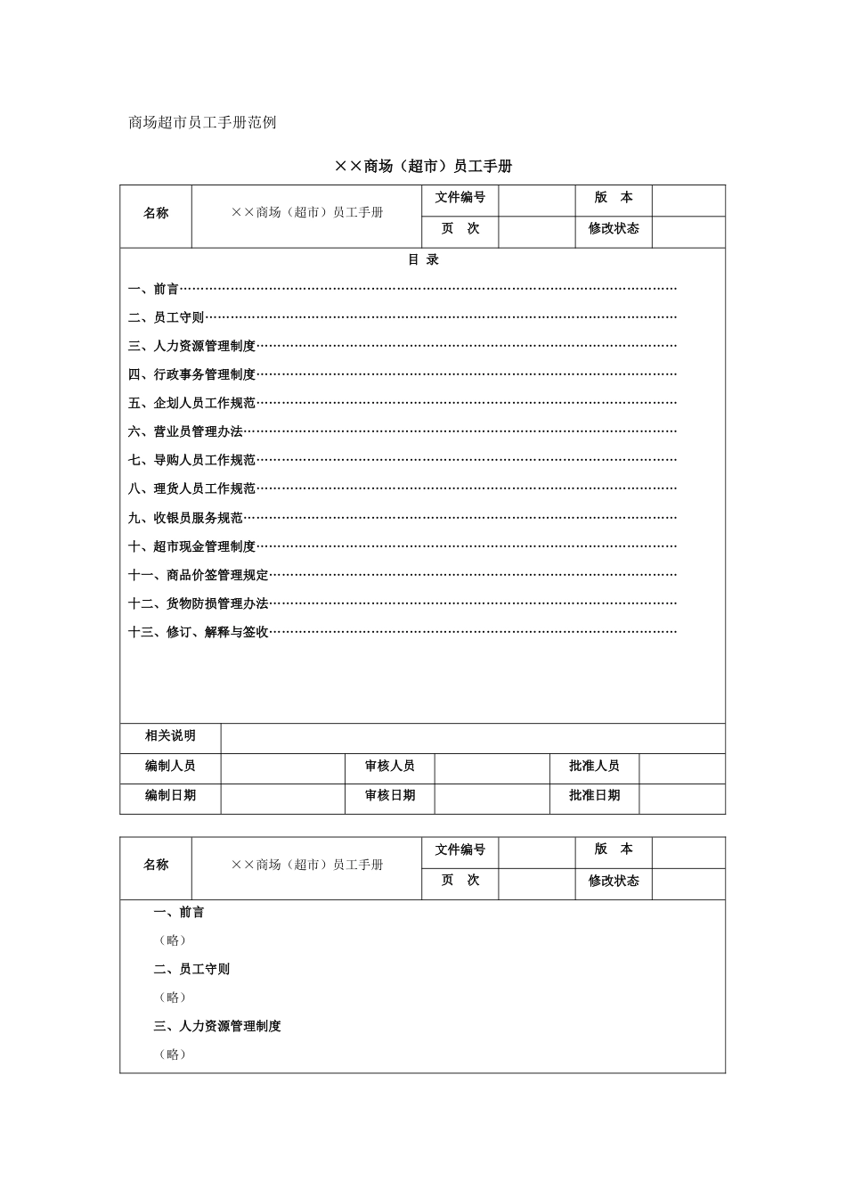 【商场超市】员工手册范例_第1页