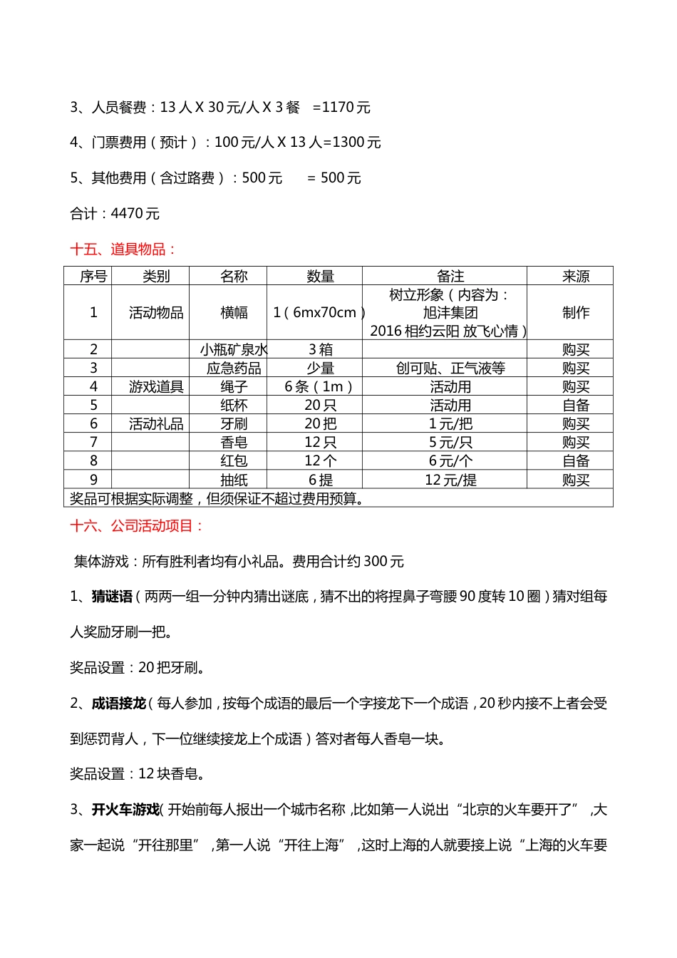 公司集体旅游活动方案_第4页