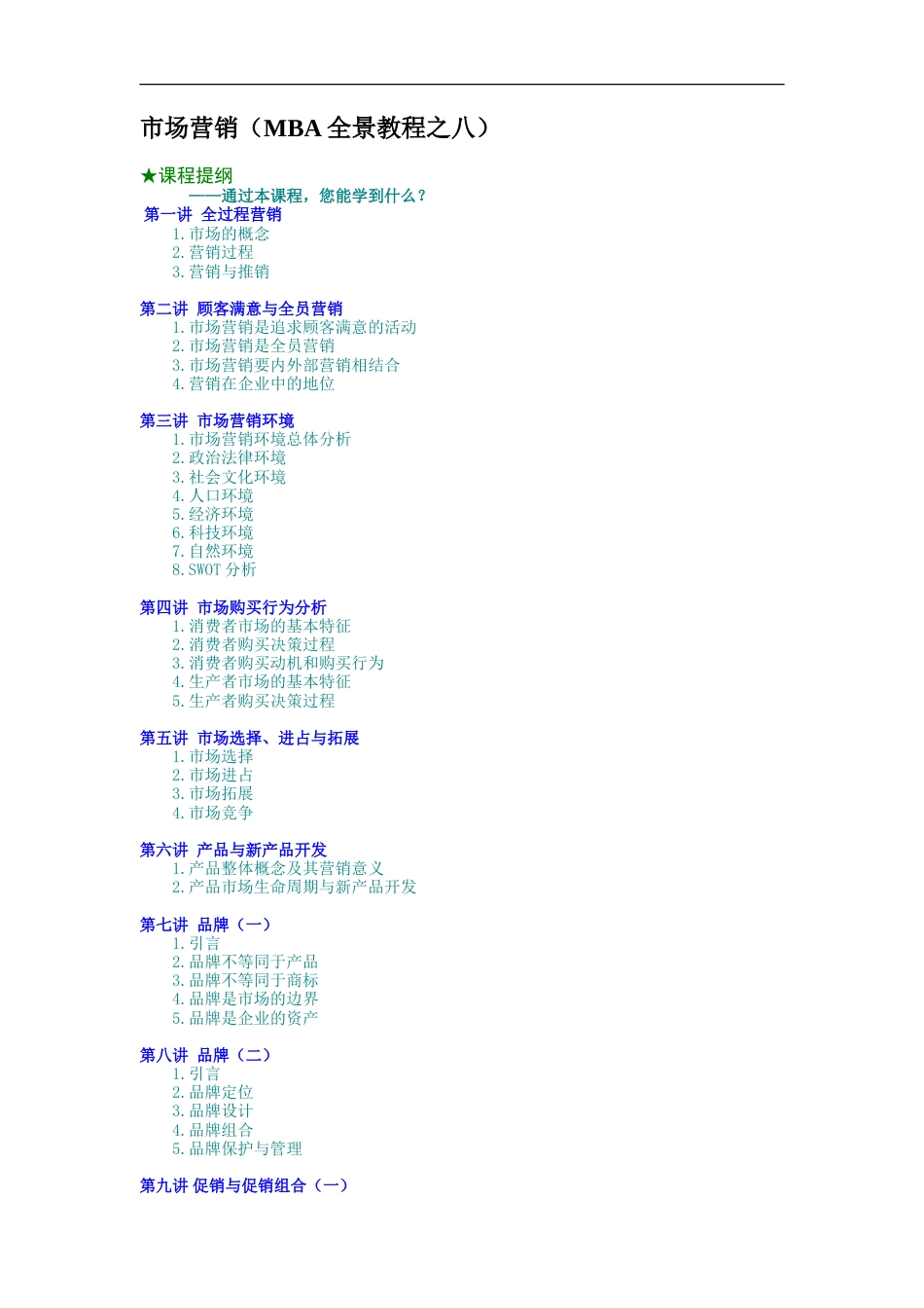 市场营销（MBA全景教程之八）_第1页