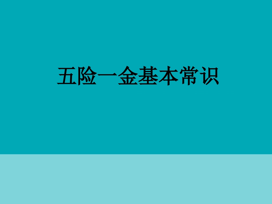 五险一金基本常识_第1页