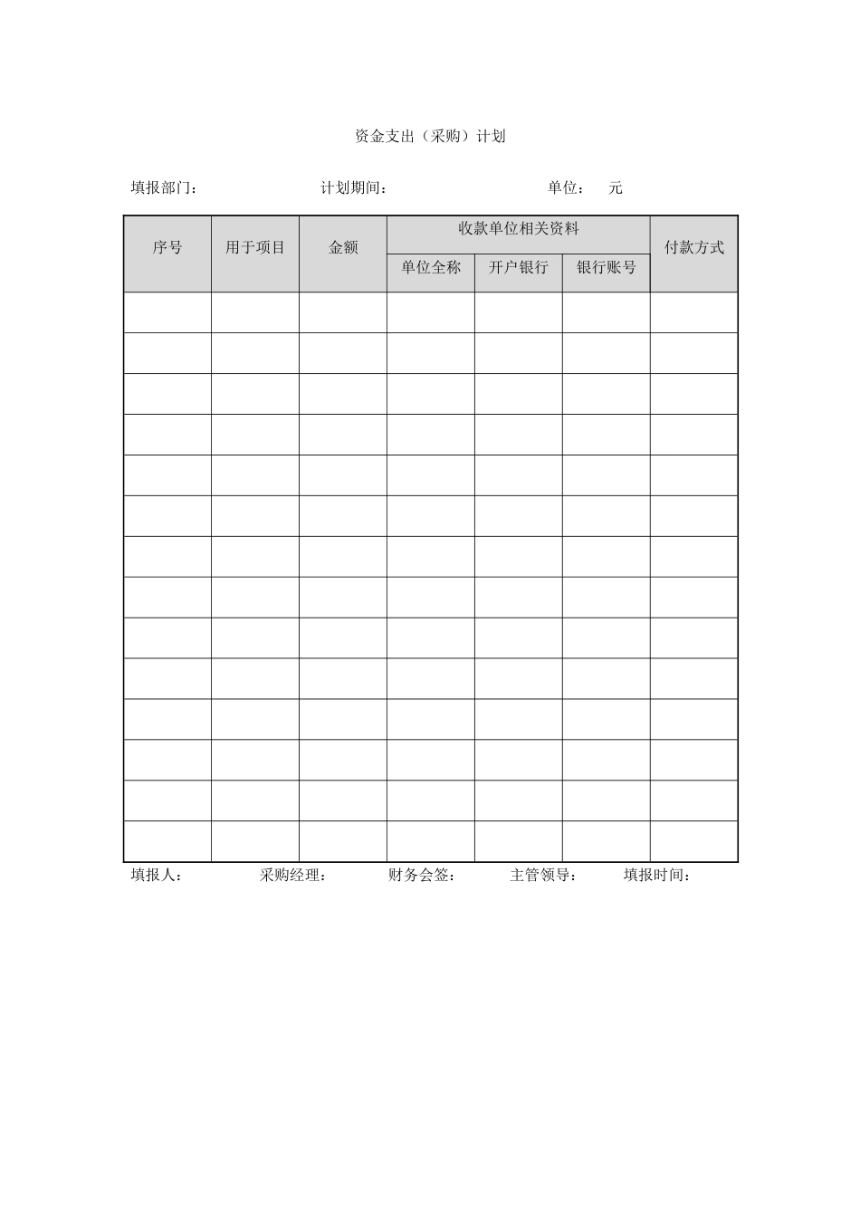 416 资金支出（采购）计划-1页_第1页