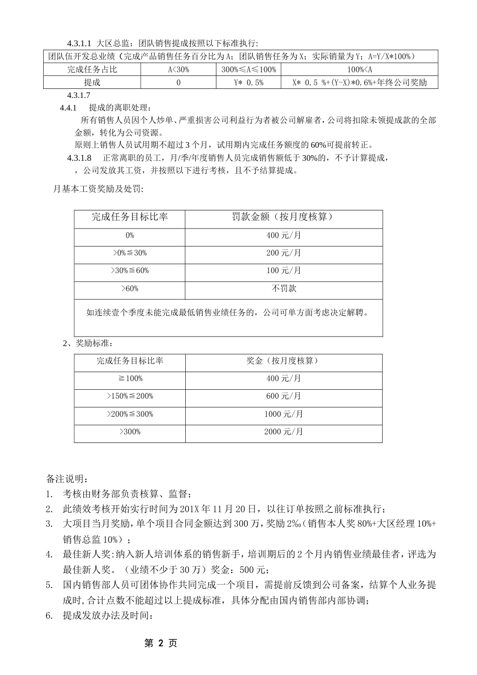 国内销售直接销售人员提成方案_第2页