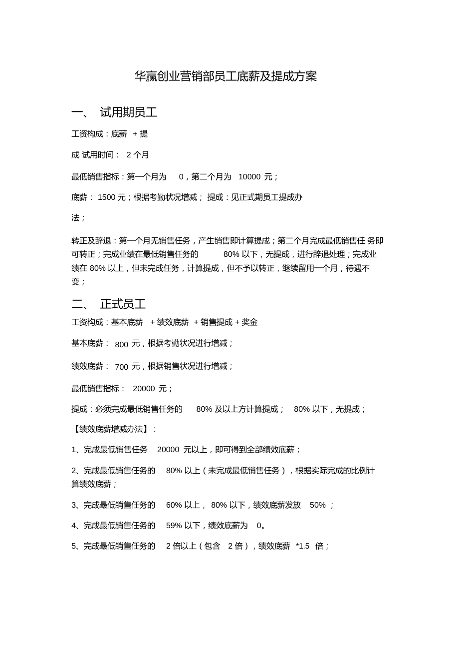 某管理咨询公司营销部工资及提成方案定稿_第1页