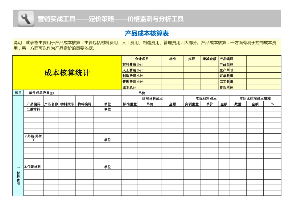 产品成本核算表_第1页