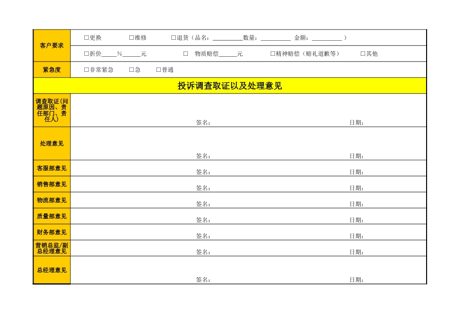 客户投诉处理表_第2页