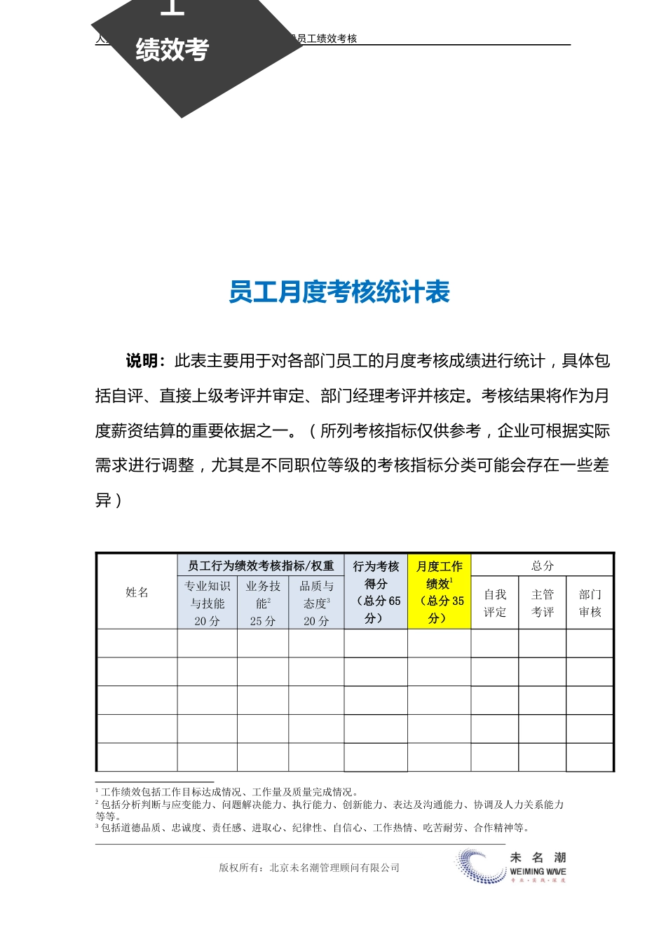 员工月度考核统计表_第3页