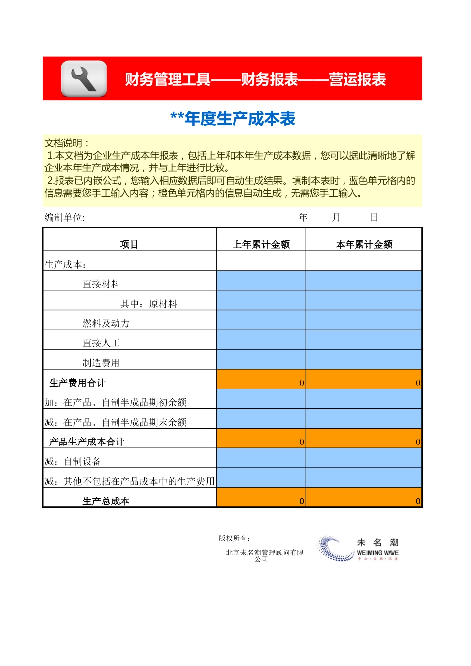 生产成本表 -年报_第1页