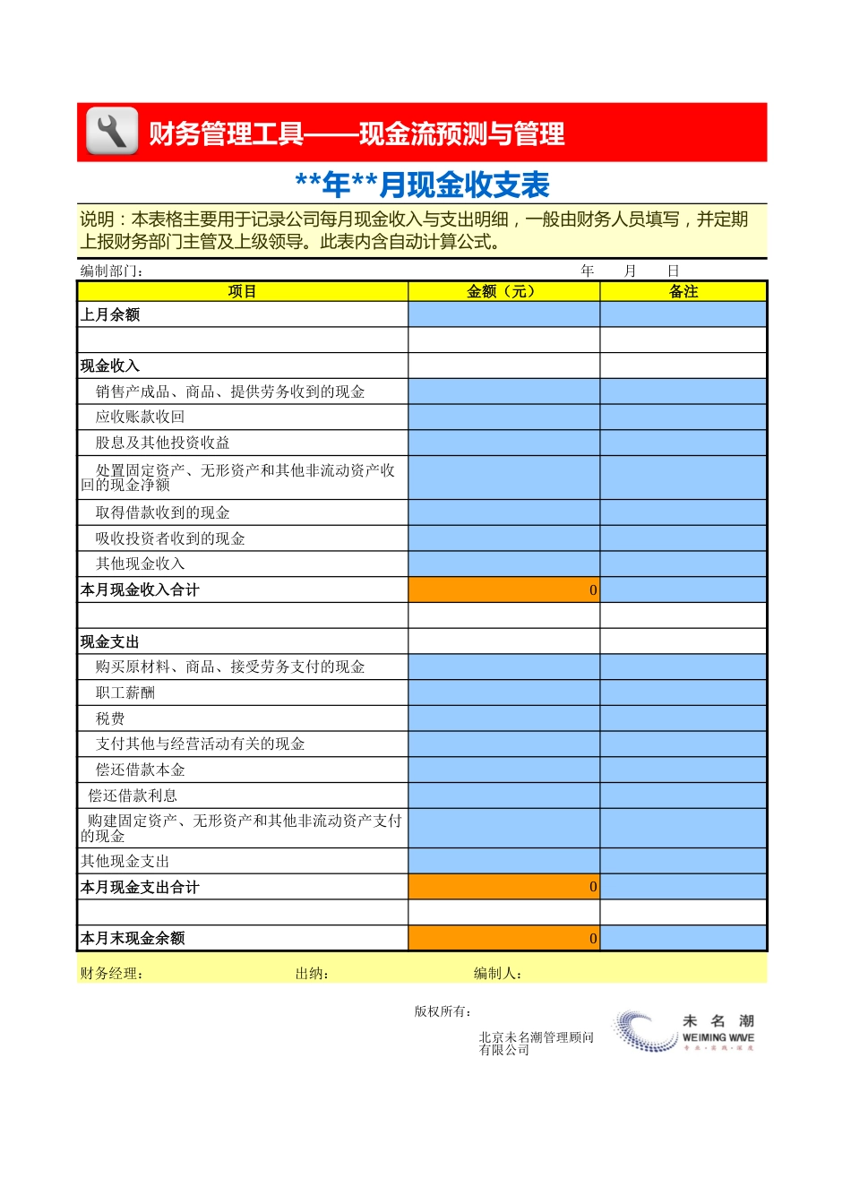 现金收支月报表_第1页