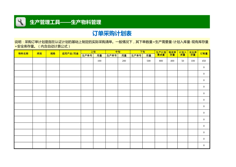 订单采购计划表_第1页