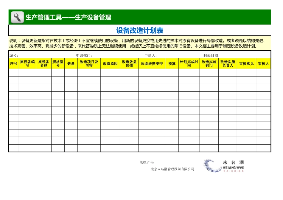 设备改造计划表_第1页