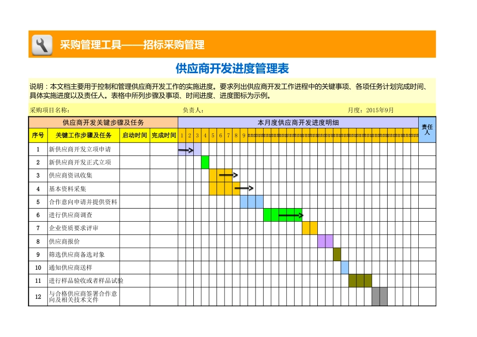 供应商开发进度管理表_第1页