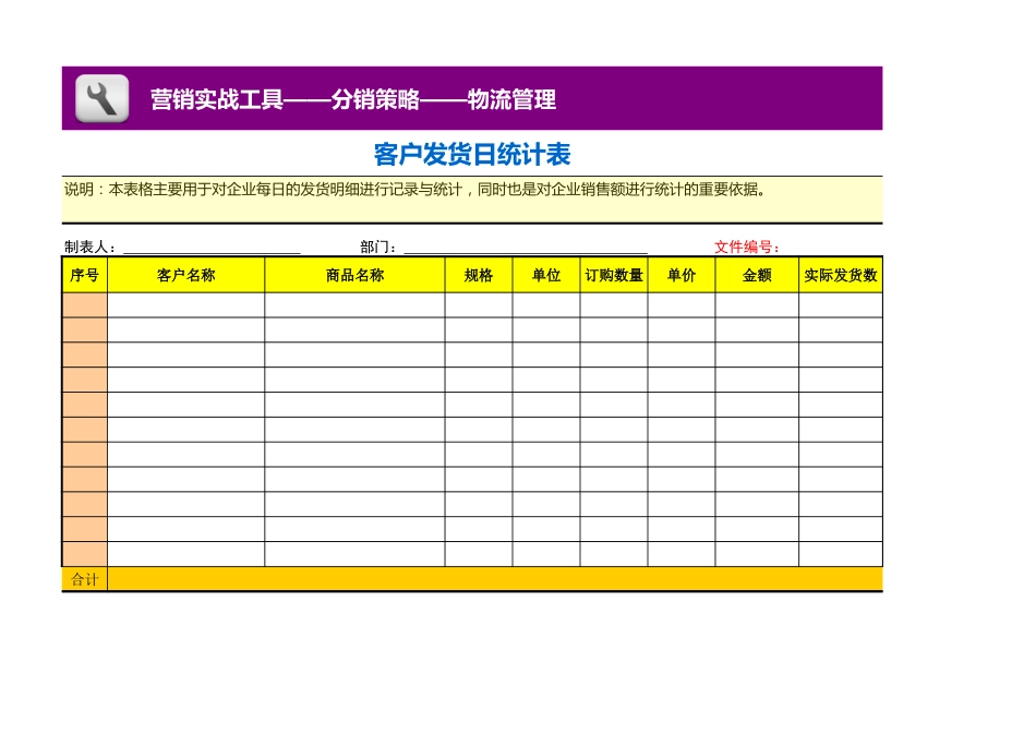 客户发货日统计表_第1页