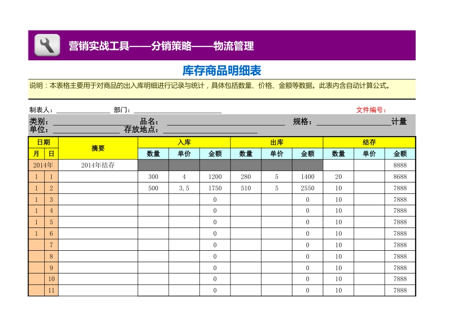 库存商品明细表（日出入库）_第1页