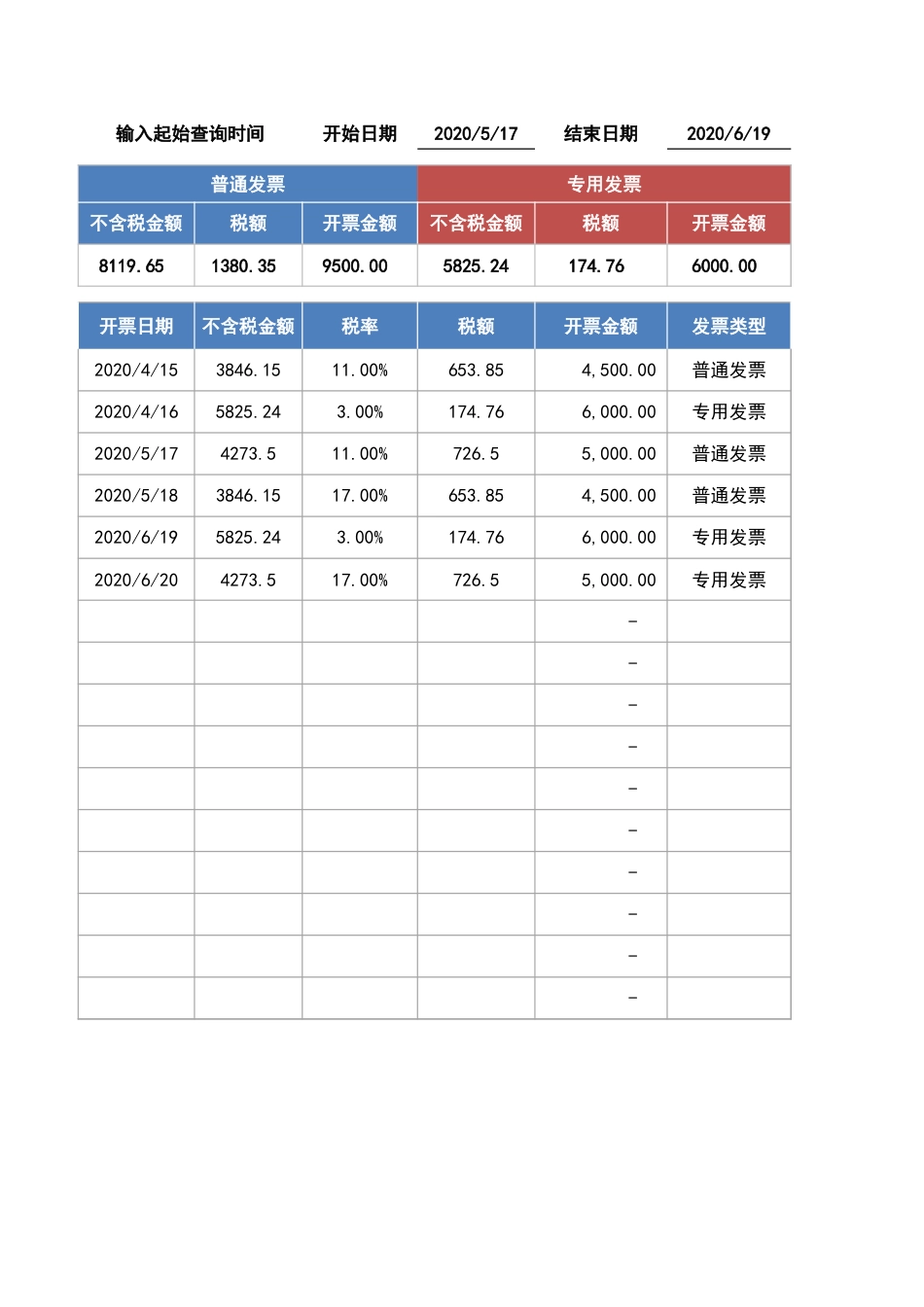 发票登记管理明细表_第2页