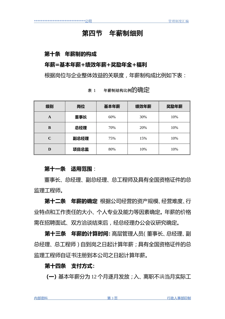 工程监理公司薪酬管理制度_第3页