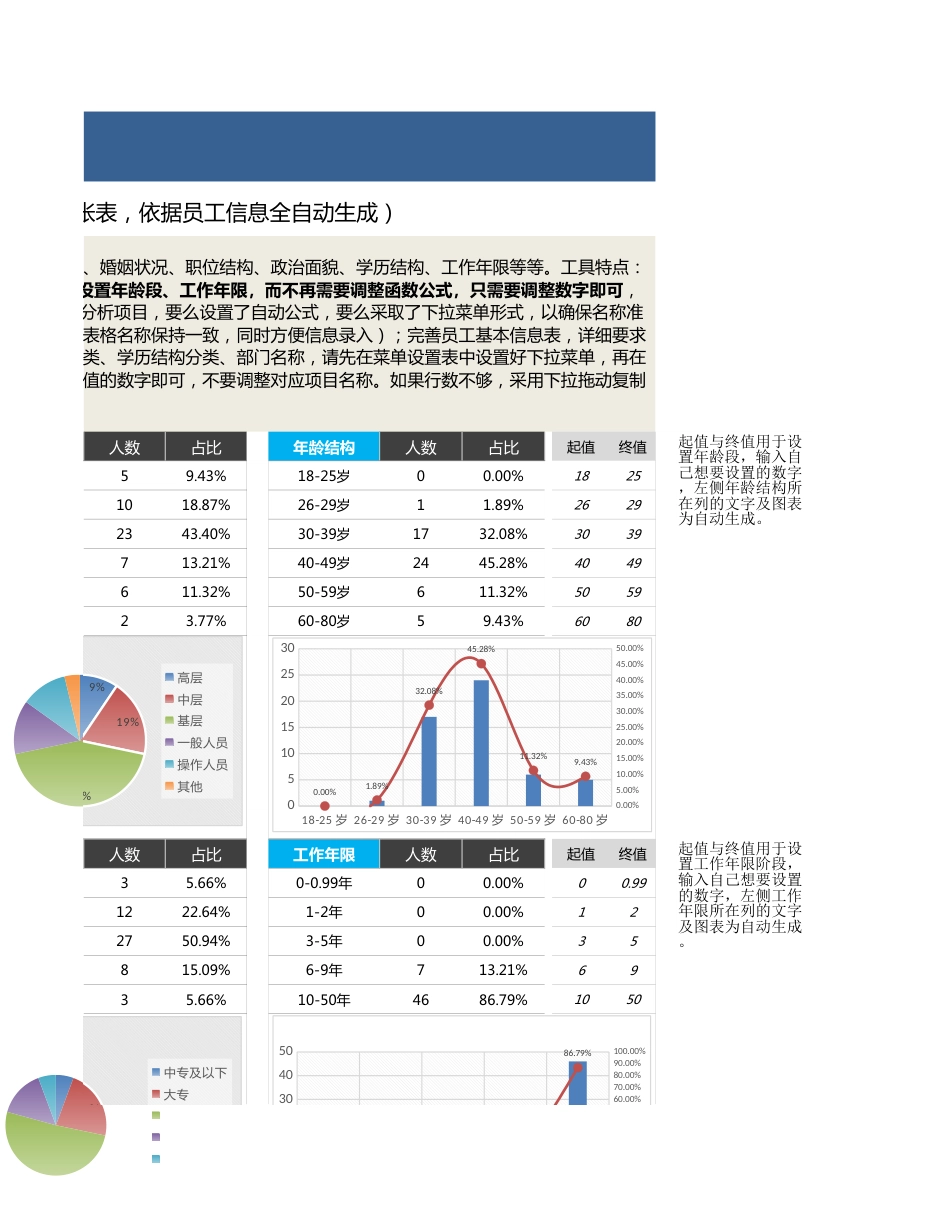 【人力资源管理工具】企业人力资源整体结构统计分析表_第3页