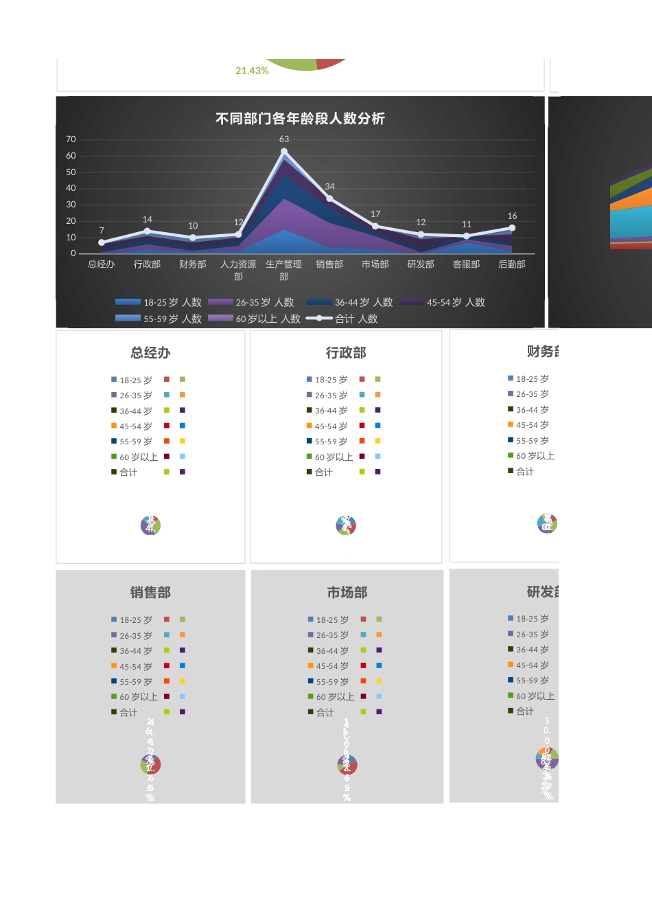 【人力资源管理工具】人力资源年龄结构分析工具（部门维度，含图表）_第2页