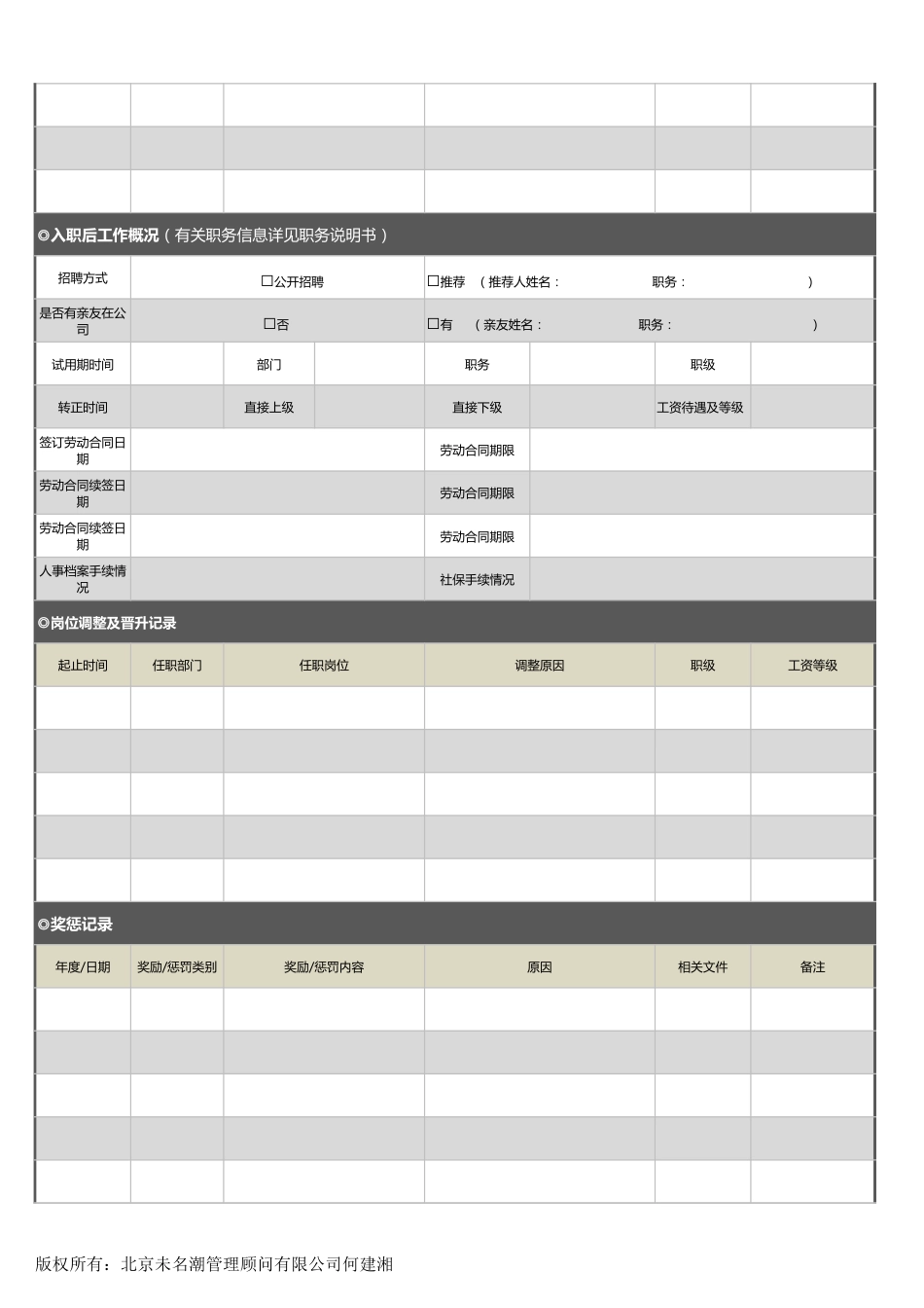 【员工信息管理】员工人事档案记录表（可直接打印，标准、超详细）_第2页