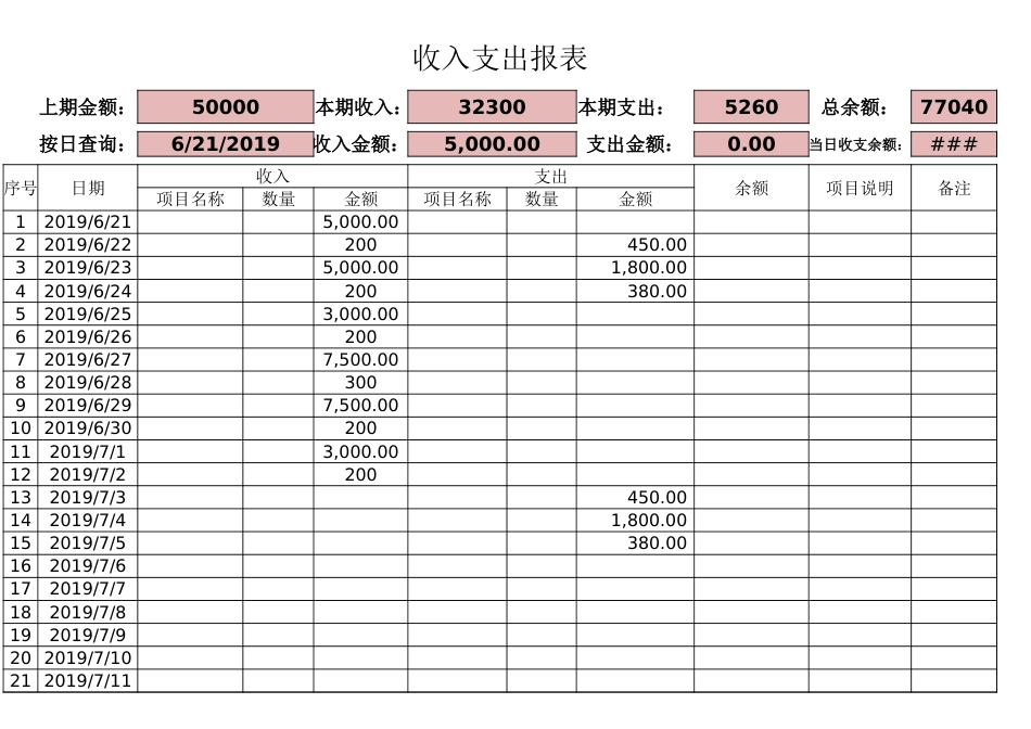 23收入支出财务报表_第1页