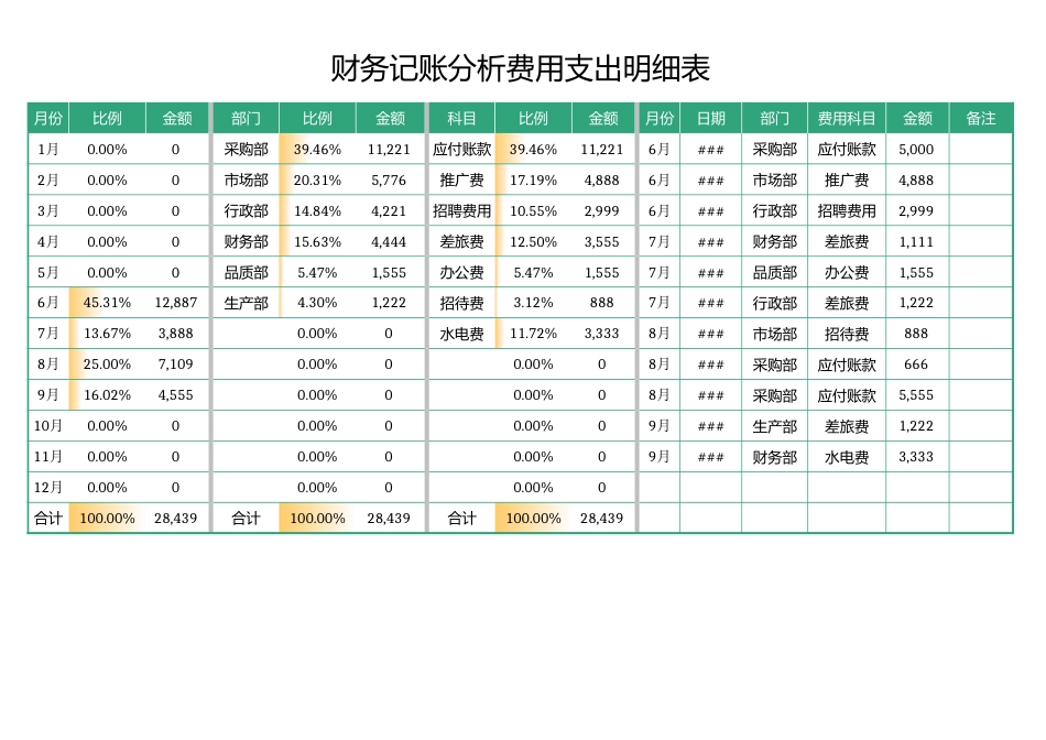 113财务记账分析费用支出明细表_第1页