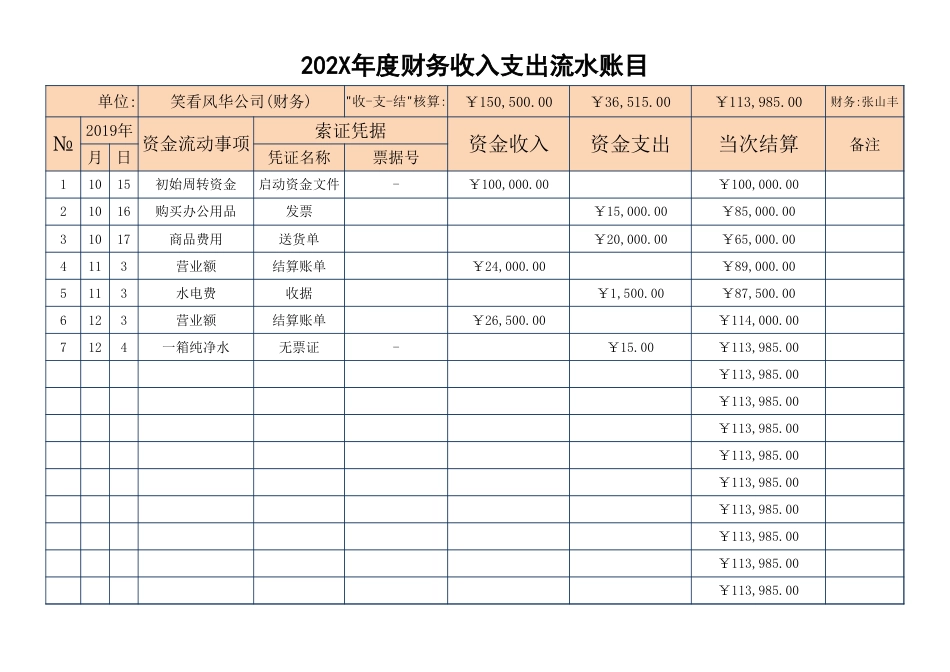 115财务收入支出流水账_第1页