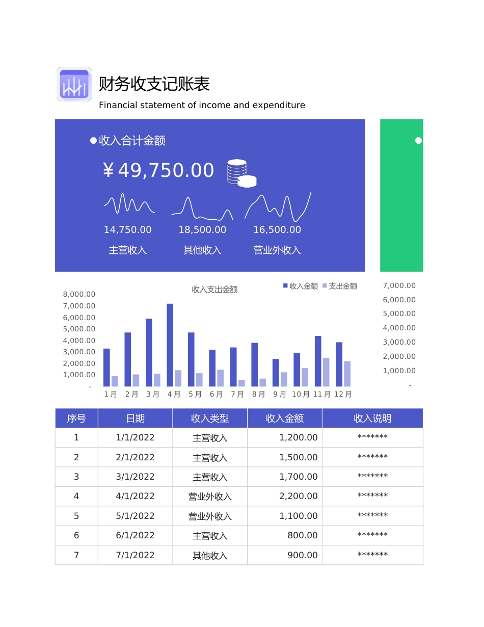 175 财务收支记账表_第1页