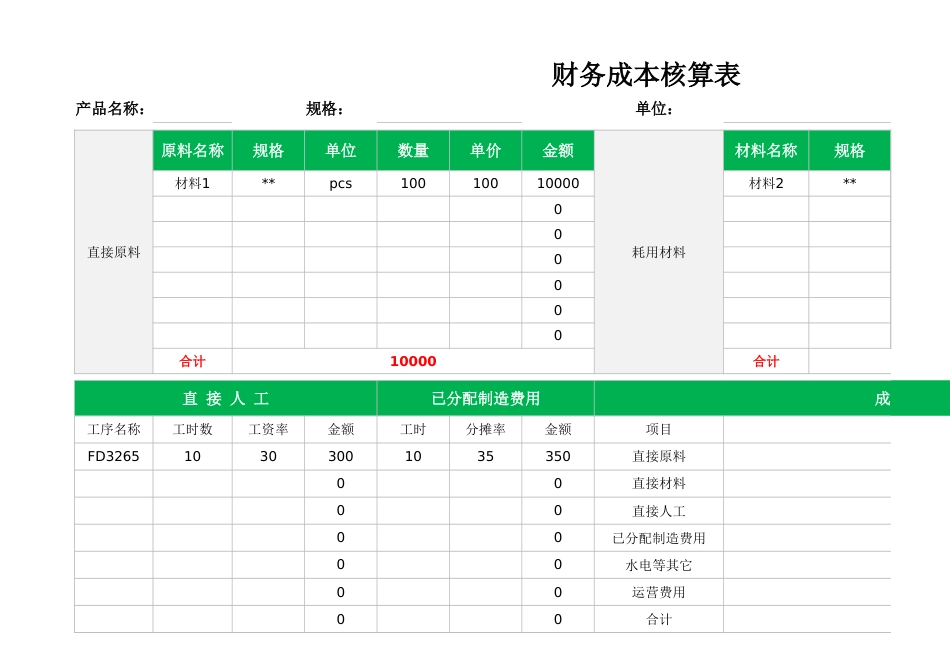 09-财务成本核算表_第1页