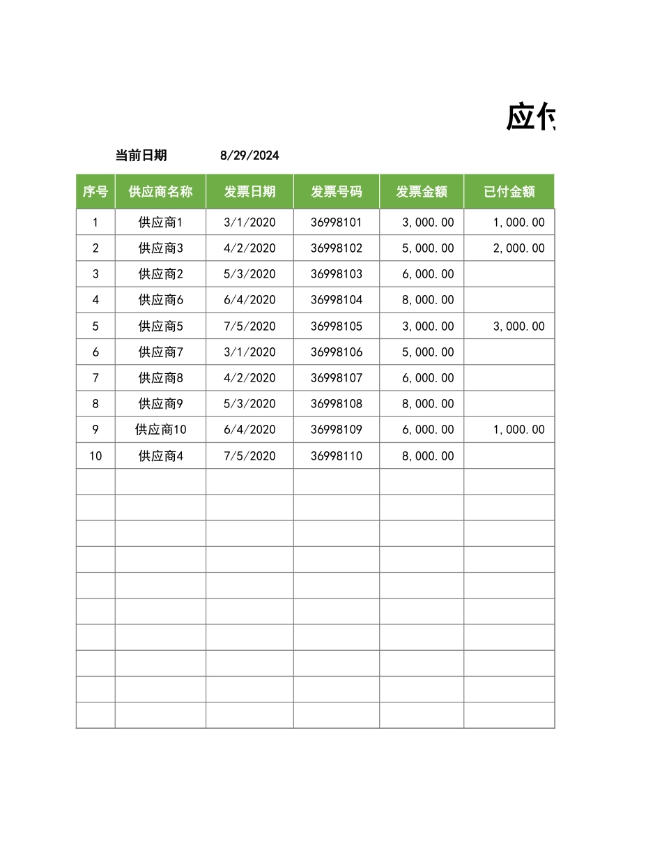 01-应付账款明细表-逾期提醒_第1页