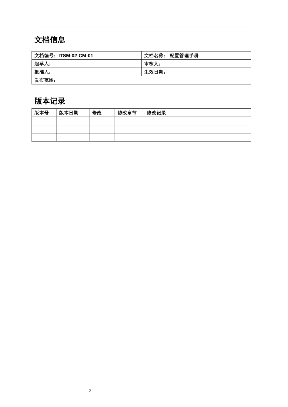 ITSM-02-CM-01 配置管理流程手册 v1.0_第2页