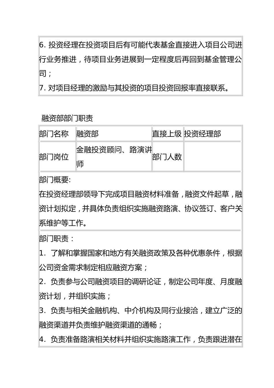 私募股权投资基金管理公司部门划分与职责_第2页