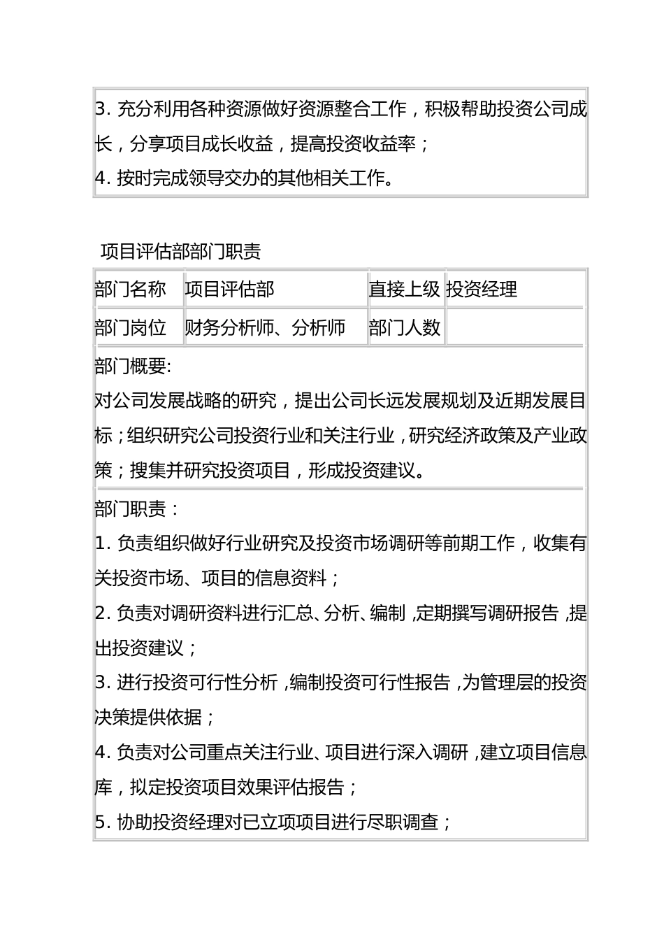 私募股权投资基金管理公司部门划分与职责_第5页