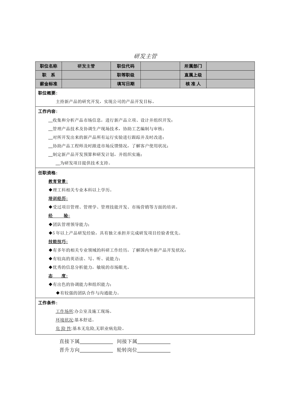 研发主管岗位职责_第1页